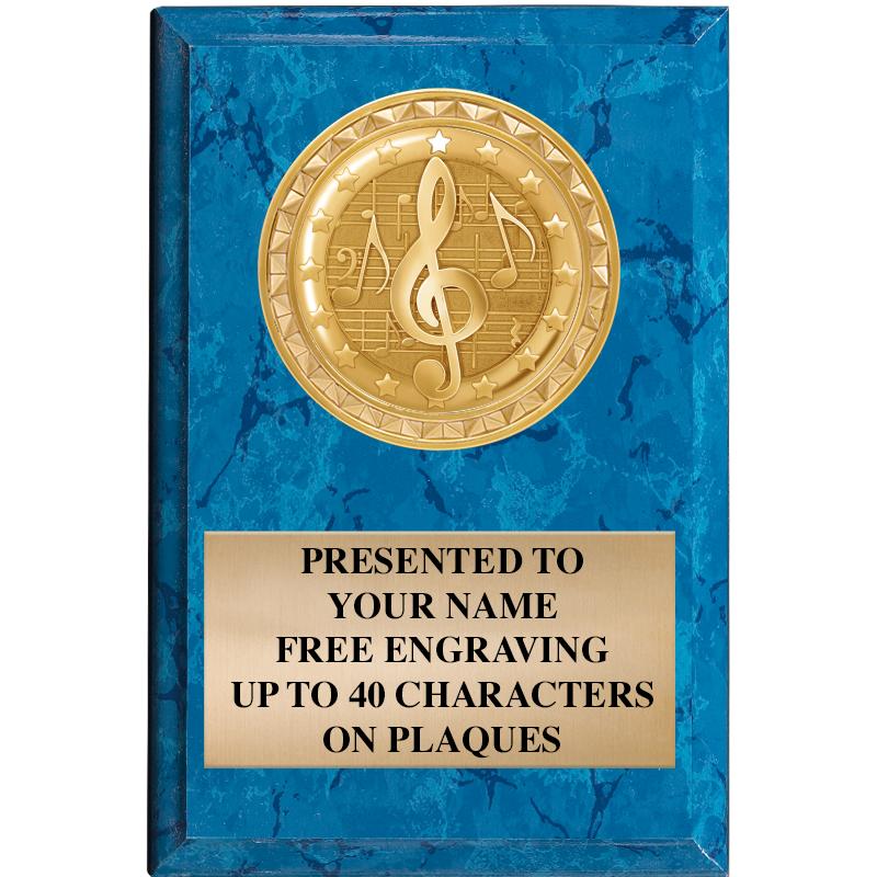 4" X 6" BLUE MBL INSERT PLQ