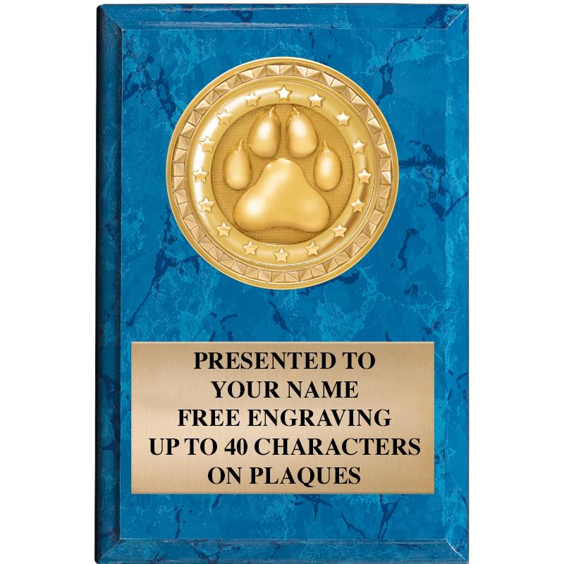 4" X 6" BLUE MBL INSERT PLQ