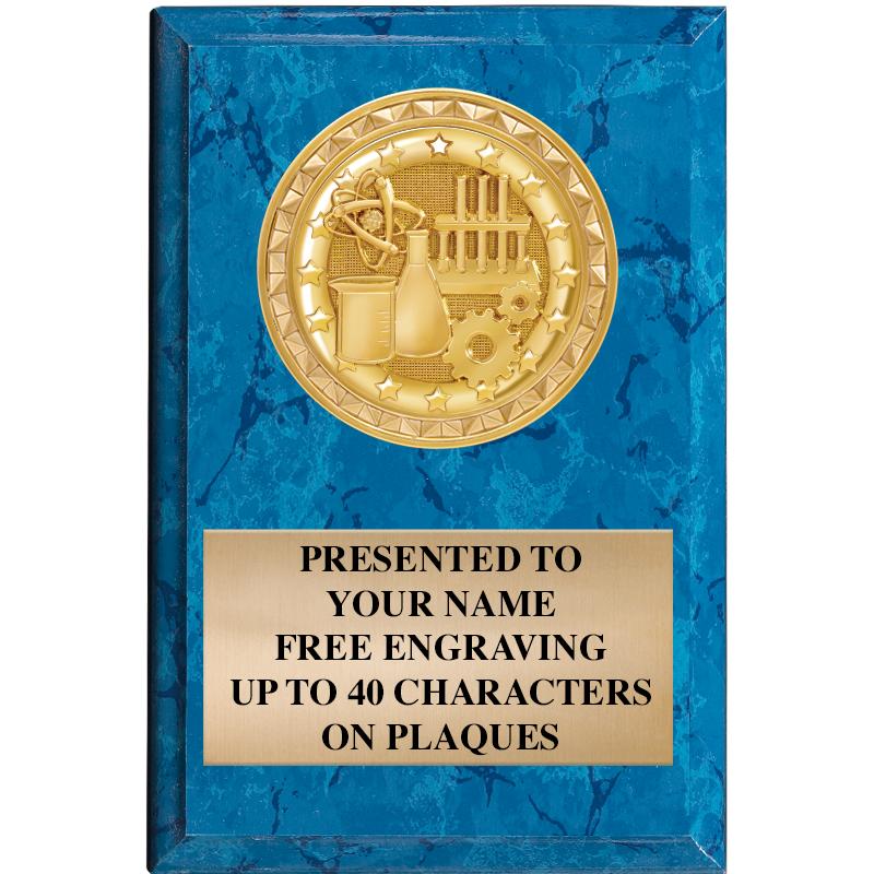 4" X 6" BLUE MBL INSERT PLQ