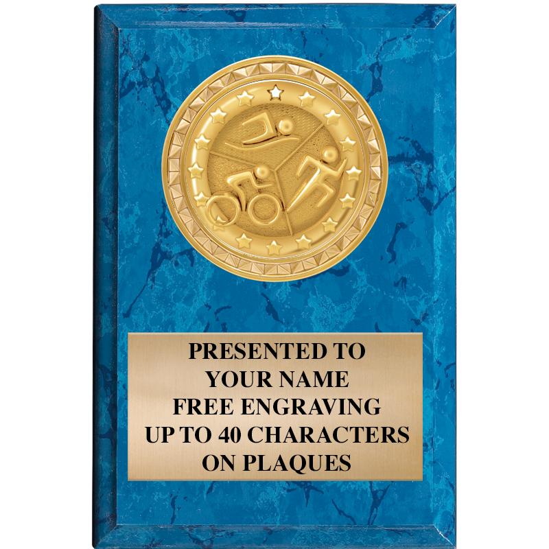 4" X 6" BLUE MBL INSERT PLQ