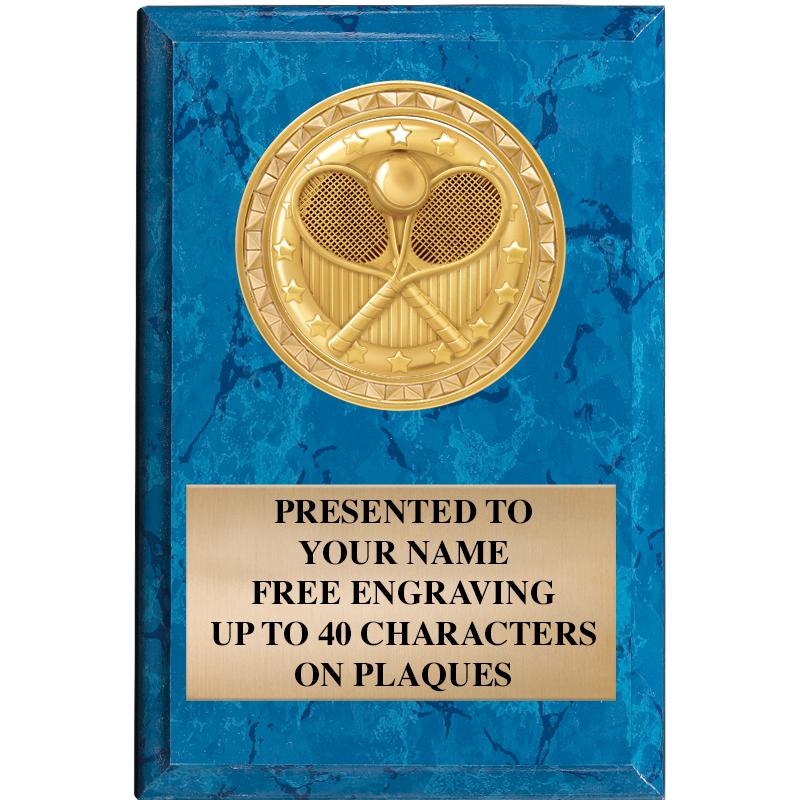 4" X 6" BLUE MBL INSERT PLQ