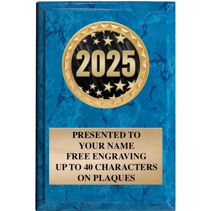 4" X 6" BLUE MBL INSERT PLQ