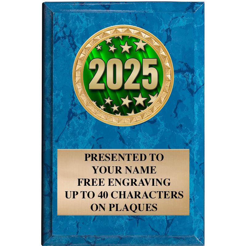 4" X 6" BLUE MBL INSERT PLQ