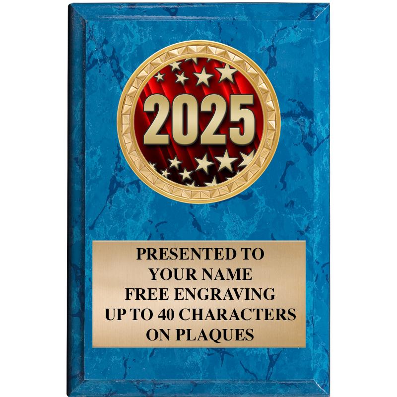 4" X 6" BLUE MBL INSERT PLQ