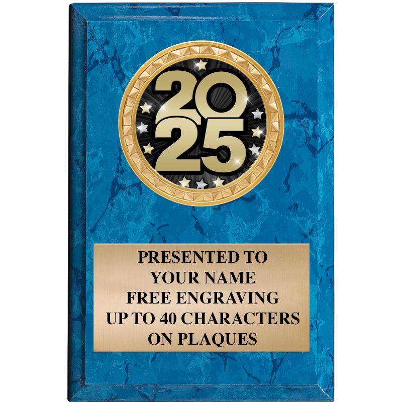 4" X 6" BLUE MBL INSERT PLQ