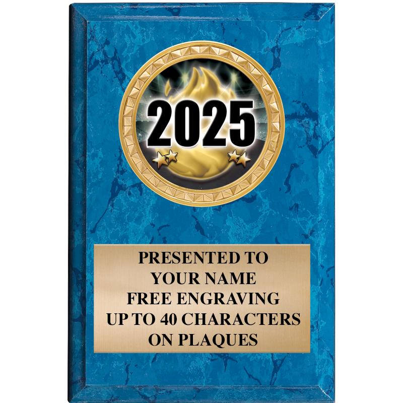 4" X 6" BLUE MBL INSERT PLQ