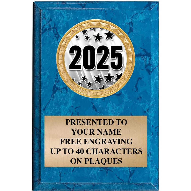 4" X 6" BLUE MBL INSERT PLQ