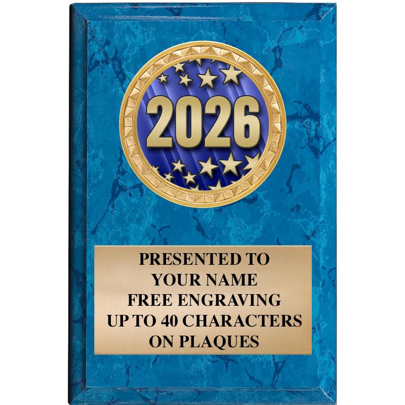 4" X 6" BLUE MBL INSERT PLQ