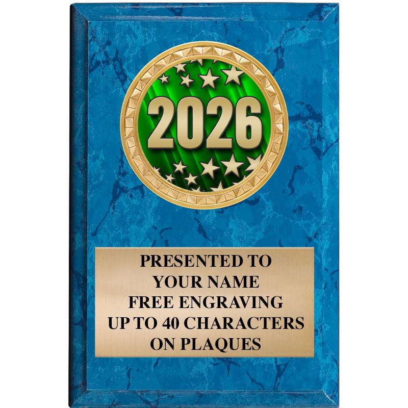 4" X 6" BLUE MBL INSERT PLQ