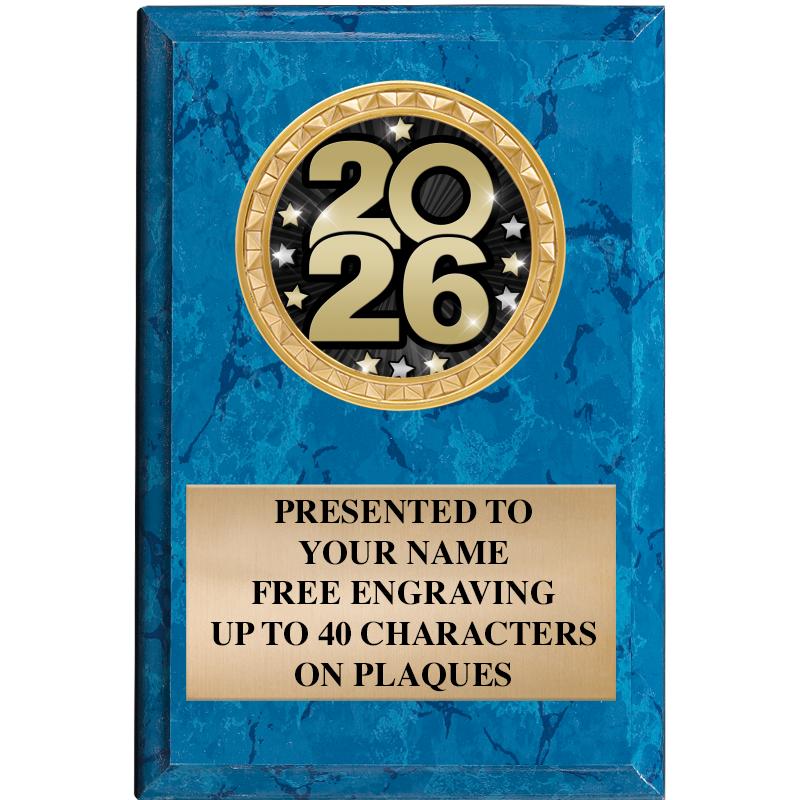 4" X 6" BLUE MBL INSERT PLQ