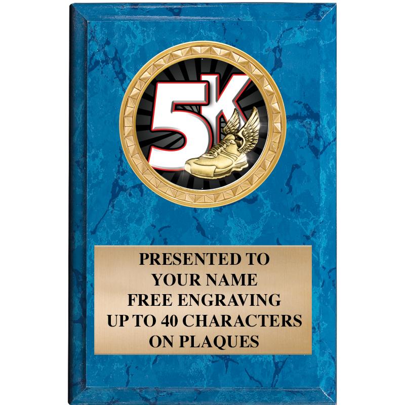 4" X 6" BLUE MBL INSERT PLQ