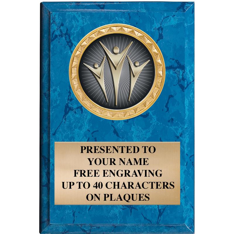 4" X 6" BLUE MBL INSERT PLQ