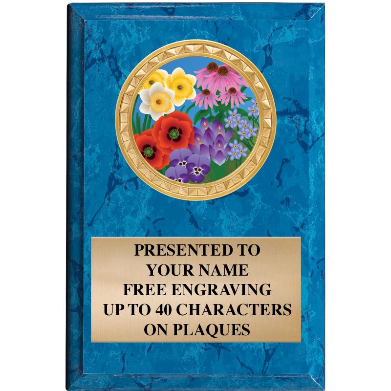 4" X 6" BLUE MBL INSERT PLQ