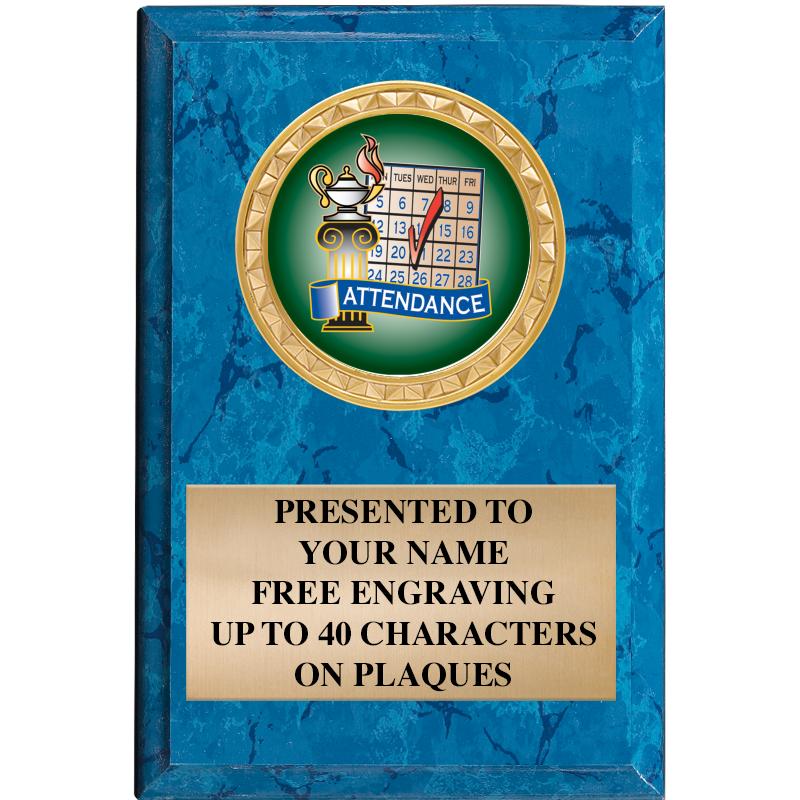 4" X 6" BLUE MBL INSERT PLQ