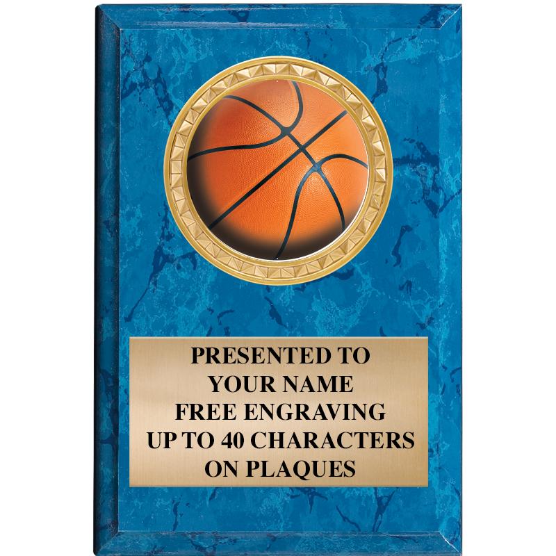 4" X 6" BLUE MBL INSERT PLQ