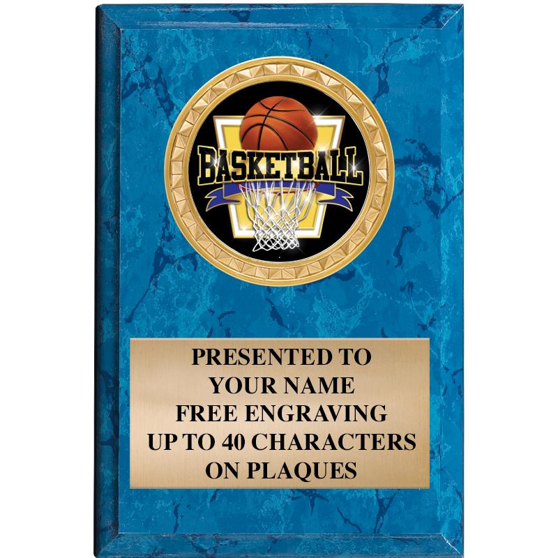 4" X 6" BLUE MBL INSERT PLQ