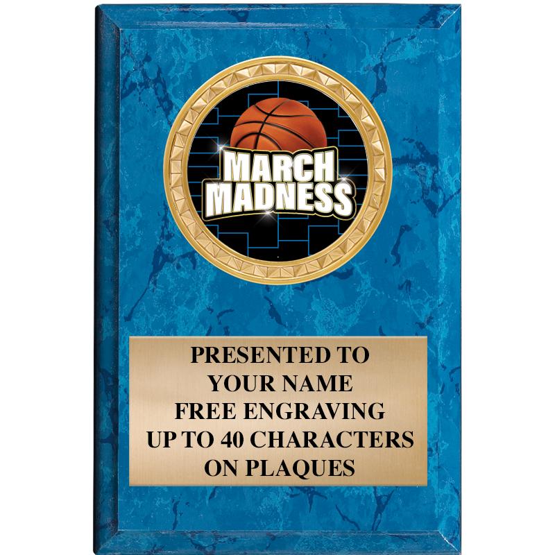 4" X 6" BLUE MBL INSERT PLQ