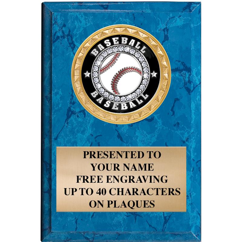 4" X 6" BLUE MBL INSERT PLQ