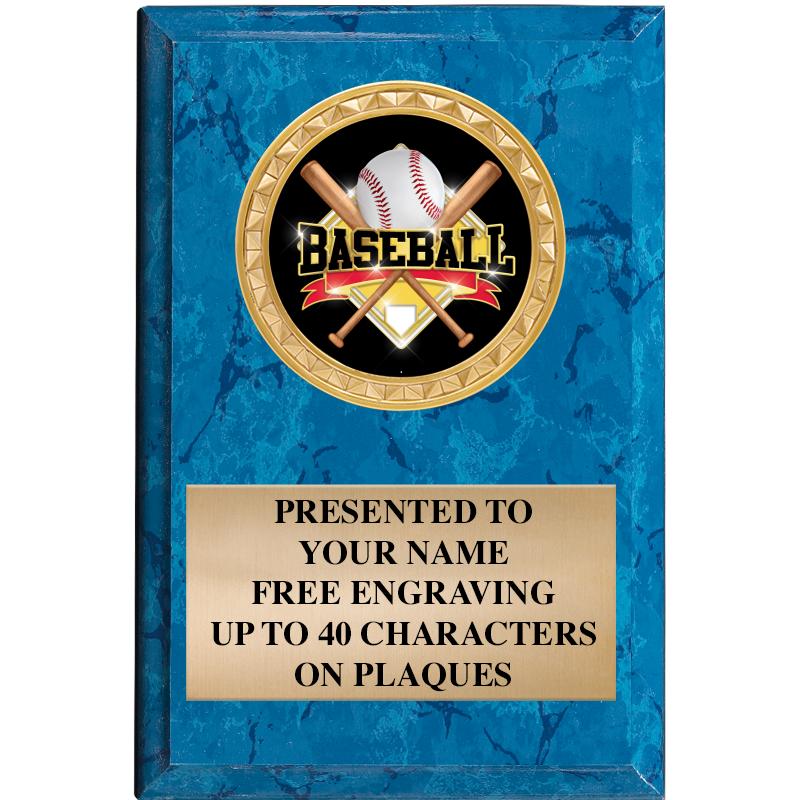 4" X 6" BLUE MBL INSERT PLQ