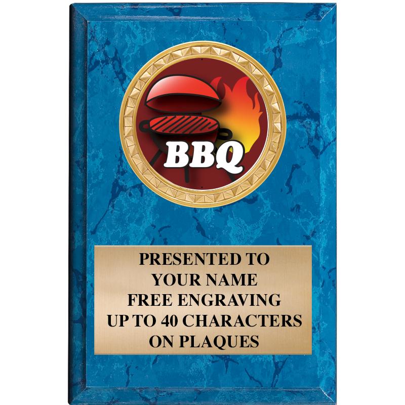 4" X 6" BLUE MBL INSERT PLQ