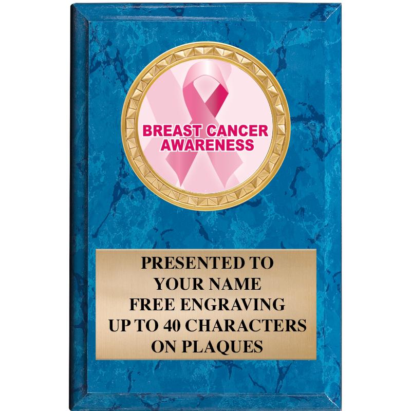 4" X 6" BLUE MBL INSERT PLQ