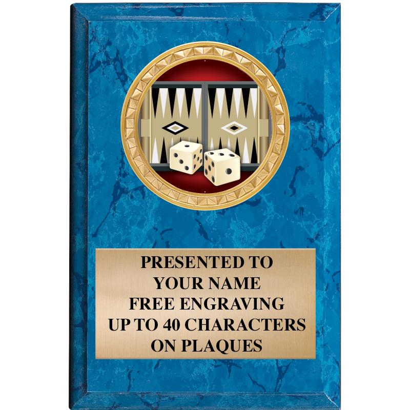 4" X 6" BLUE MBL INSERT PLQ