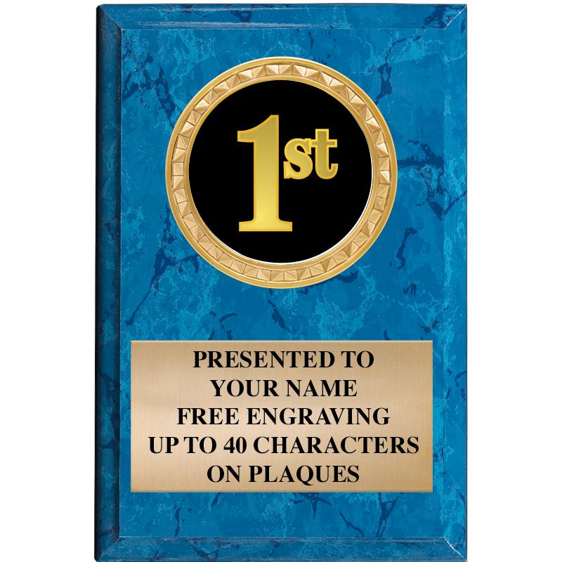 4" X 6" BLUE MBL INSERT PLQ