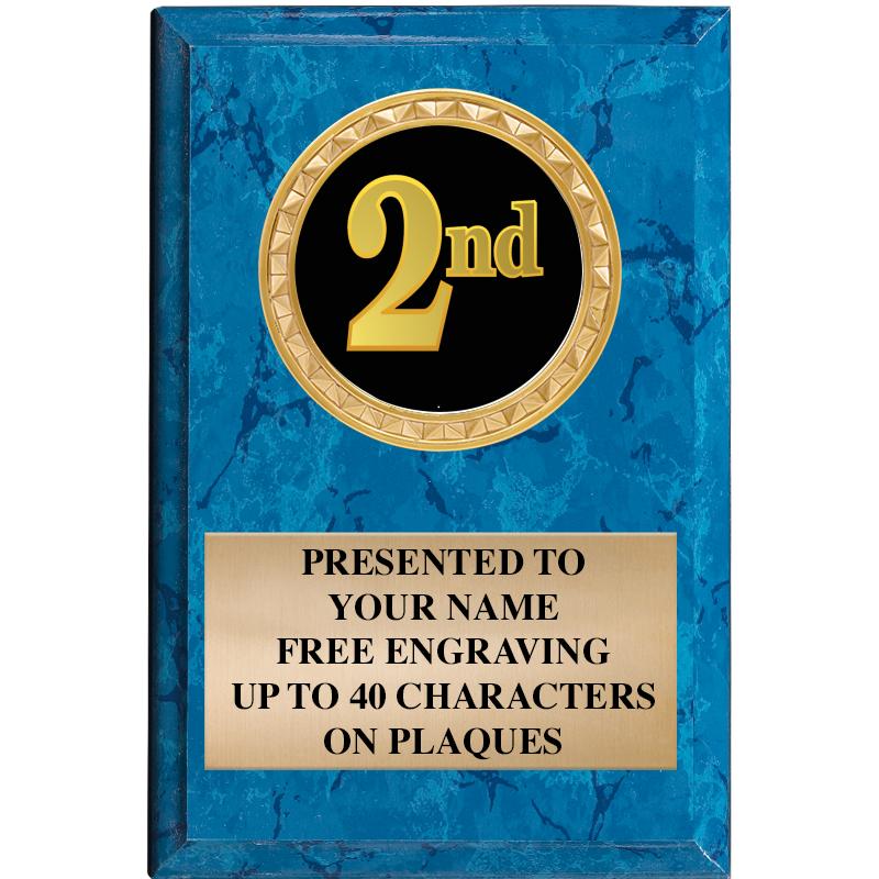 4" X 6" BLUE MBL INSERT PLQ