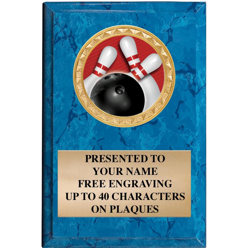 4" X 6" BLUE MBL INSERT PLQ