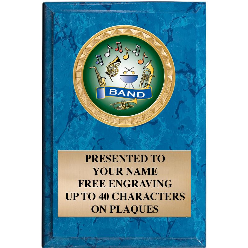 4" X 6" BLUE MBL INSERT PLQ