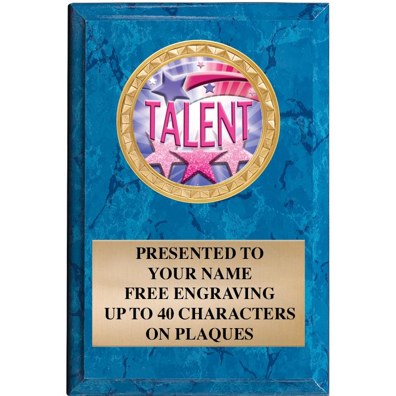 4" X 6" BLUE MBL INSERT PLQ