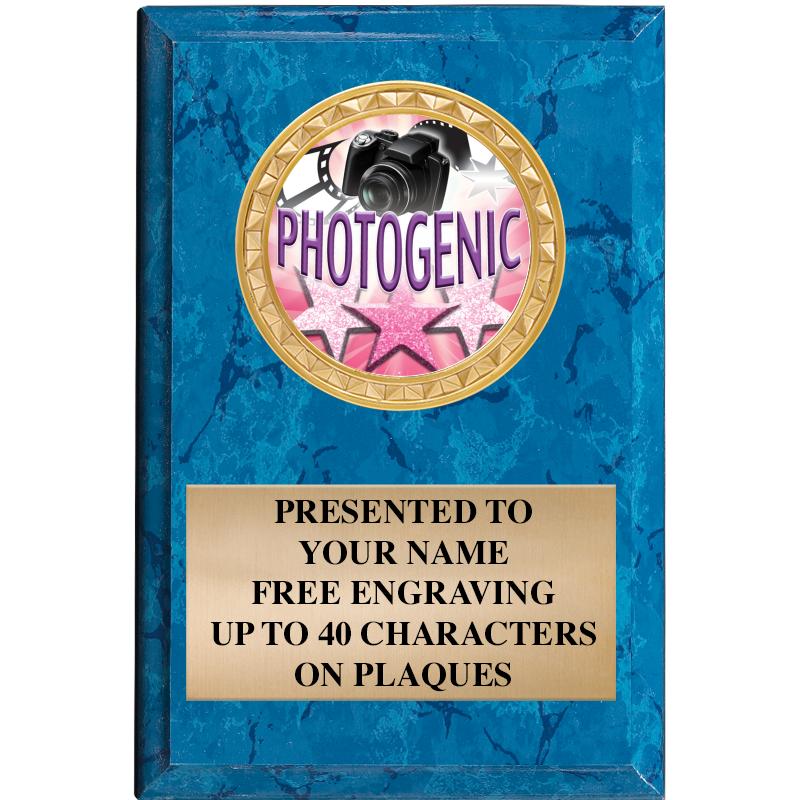 4" X 6" BLUE MBL INSERT PLQ