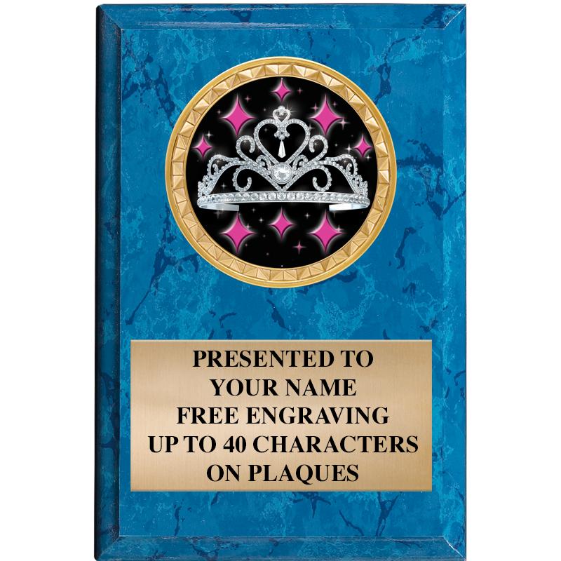 4" X 6" BLUE MBL INSERT PLQ