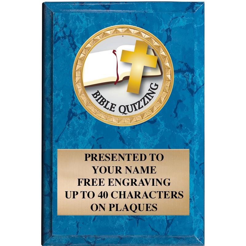 4" X 6" BLUE MBL INSERT PLQ