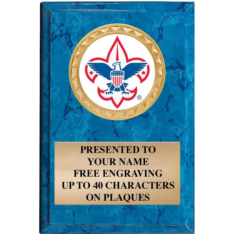 4" X 6" BLUE MBL INSERT PLQ