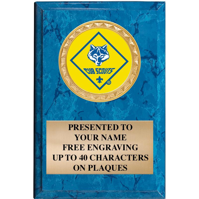 4" X 6" BLUE MBL INSERT PLQ