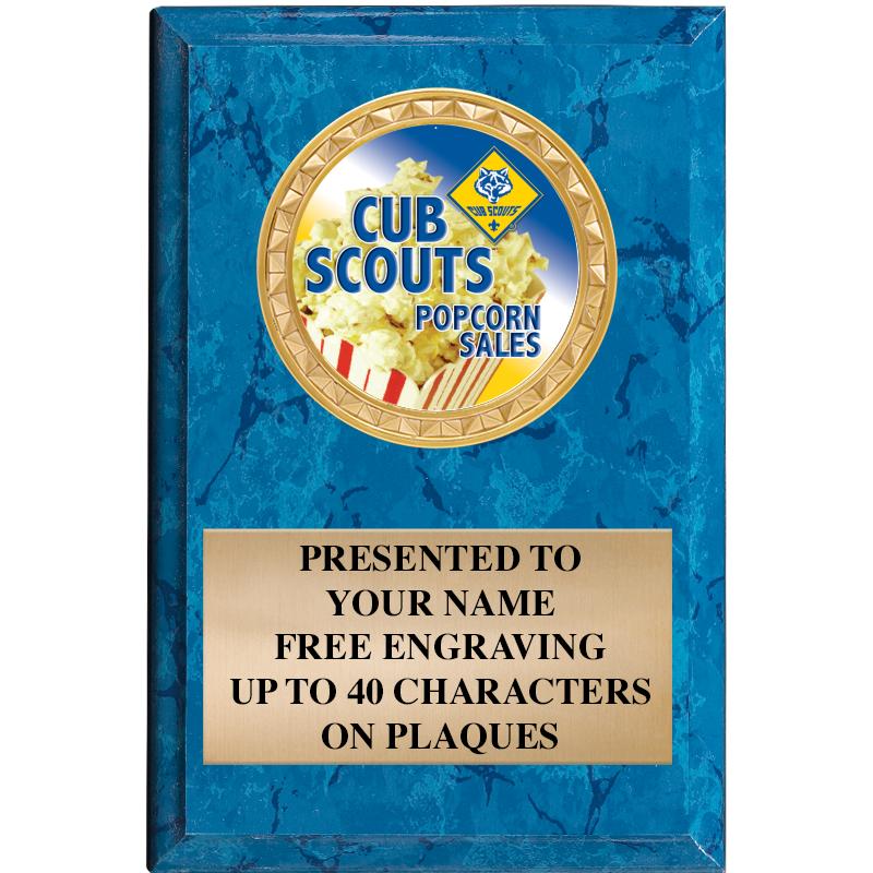 4" X 6" BLUE MBL INSERT PLQ