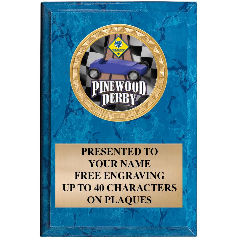 4" X 6" BLUE MBL INSERT PLQ