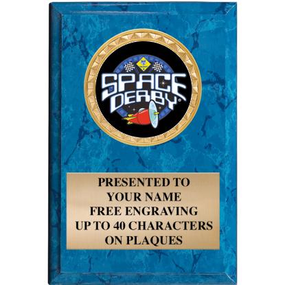 4" X 6" BLUE MBL INSERT PLQ