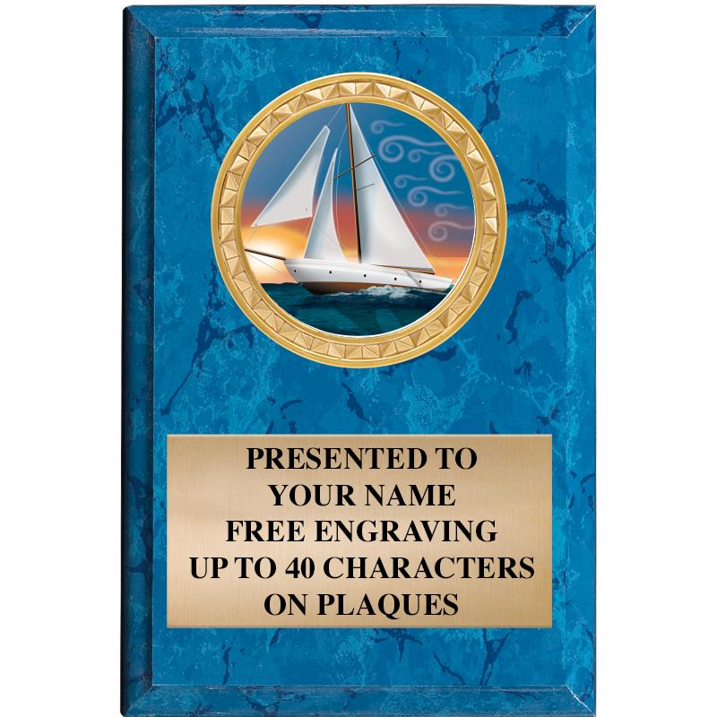 4" X 6" BLUE MBL INSERT PLQ