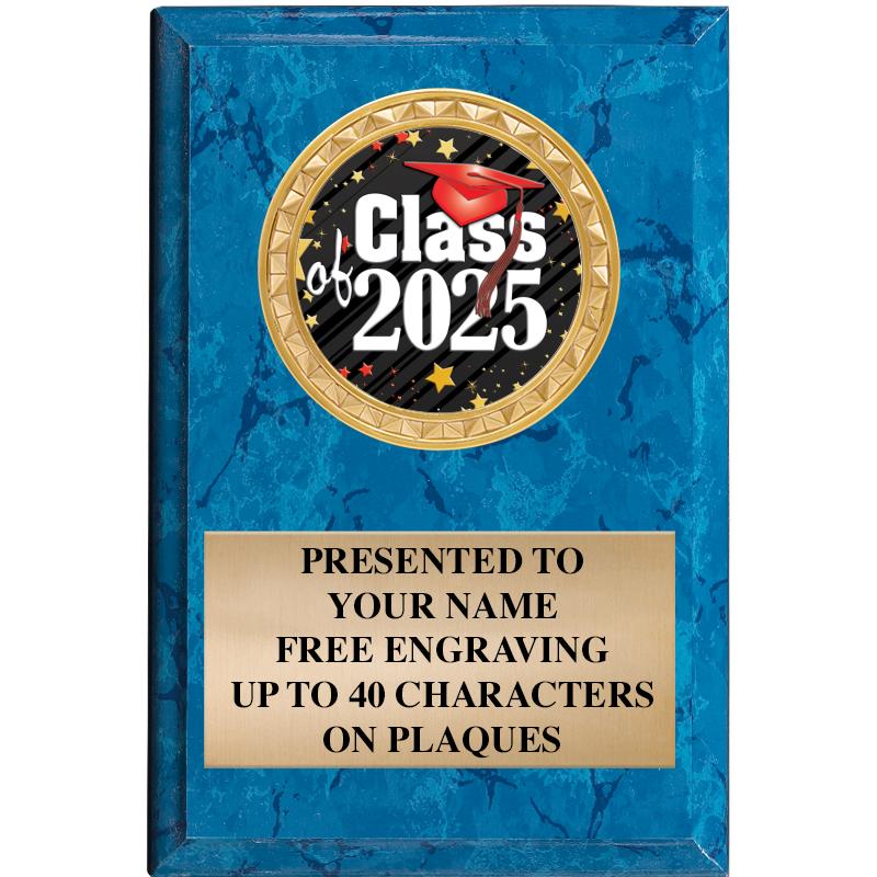 4" X 6" BLUE MBL INSERT PLQ