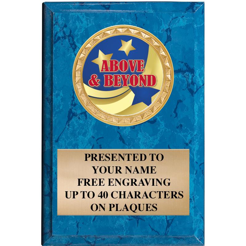 4" X 6" BLUE MBL INSERT PLQ