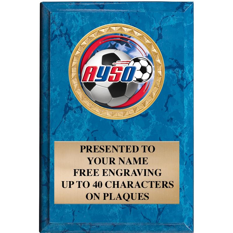 4" X 6" BLUE MBL INSERT PLQ