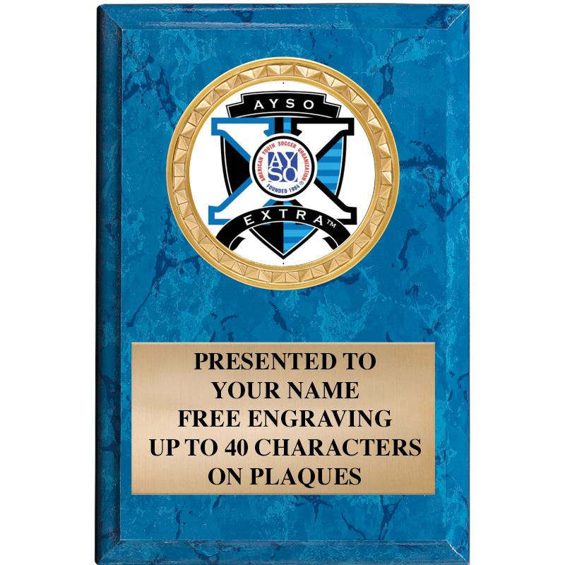 4" X 6" BLUE MBL INSERT PLQ