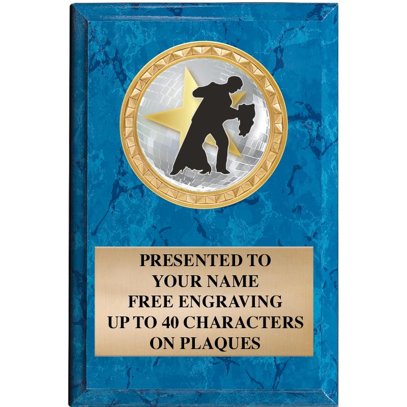 4" X 6" BLUE MBL INSERT PLQ