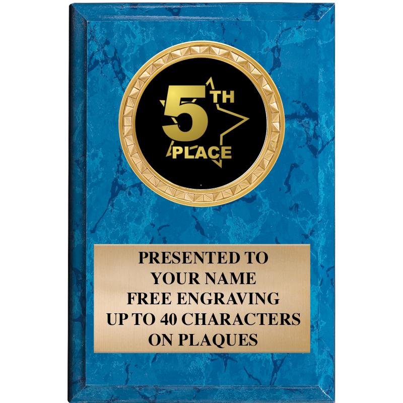 4" X 6" BLUE MBL INSERT PLQ