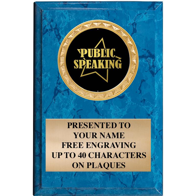 4" X 6" BLUE MBL INSERT PLQ