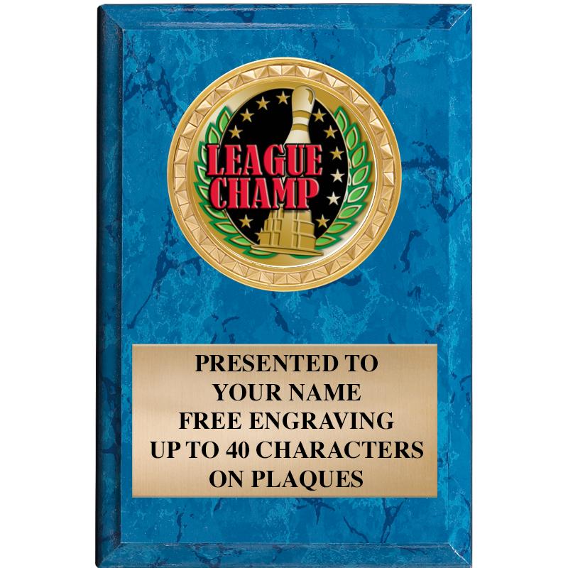 4" X 6" BLUE MBL INSERT PLQ