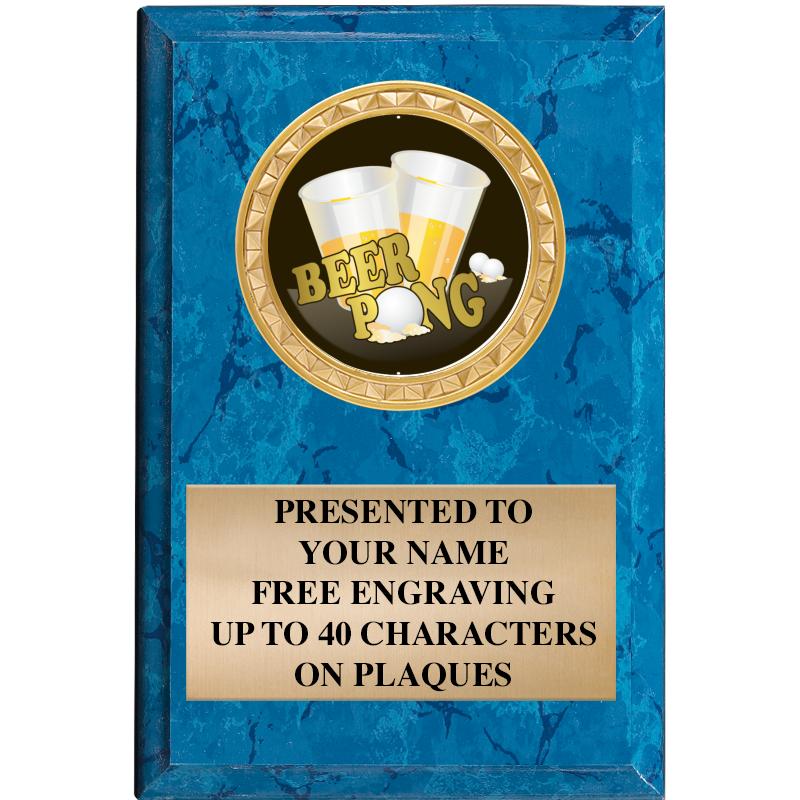 4" X 6" BLUE MBL INSERT PLQ