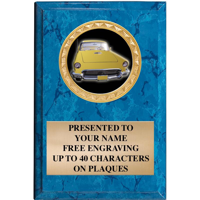 4" X 6" BLUE MBL INSERT PLQ